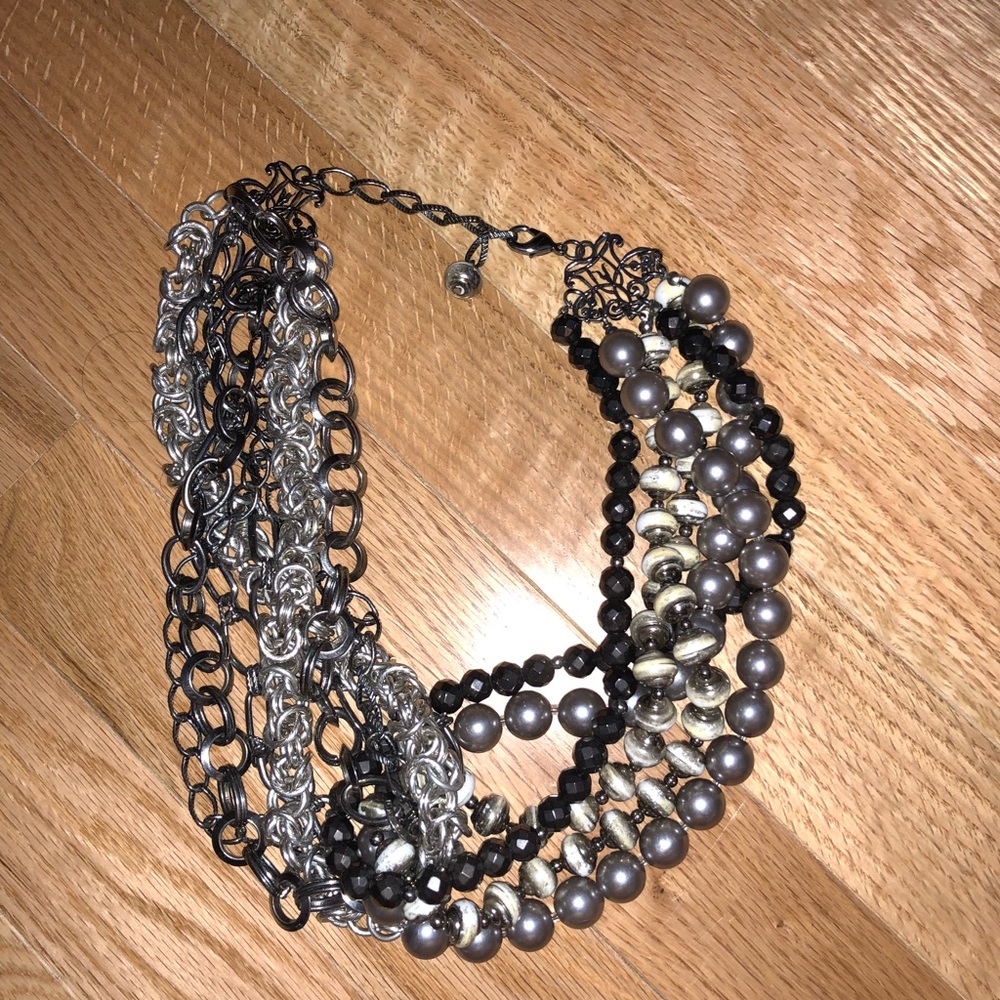 Black and silver necklace